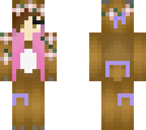 eb0nylive floral bear skin (with lavender ribbon)