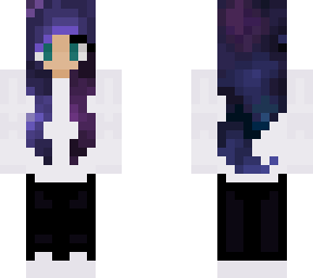 galaxy hair + white sweater