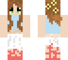 girl w brown hair with flowers in it