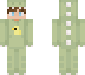 green dino with duck