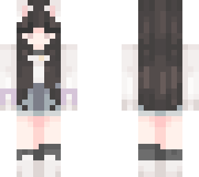 kawaii cat girl qith techno support