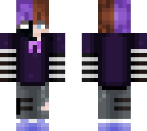 my mc skin with purple bow for technoblade!