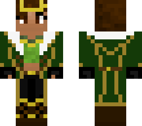 my skin in loki out fit w/ coat and horns