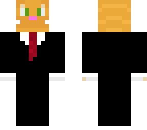 orange cat in suit skin