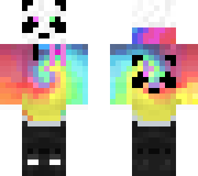 panda tie dye with lavender ribbon for techno