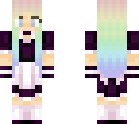rainbow haired maid dress