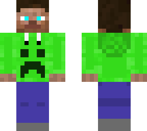steve with creeper hoodie