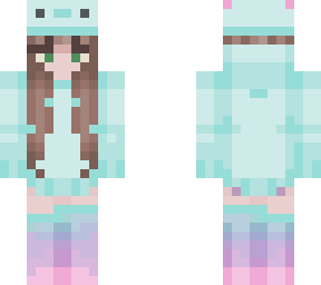 teal and pink axolotl