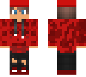 the skin with the hat red