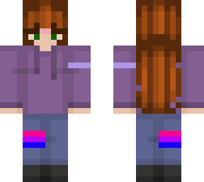 a bi girl in a purple hoodie