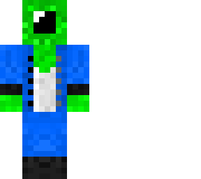 alien in a blue suit