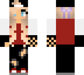 athletic girl with purple hairbow for techno support