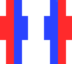 azul y rojo