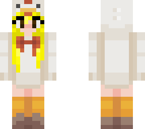 chicken girl - blonde hair
