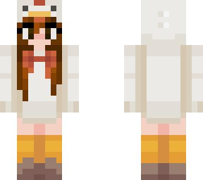 chicken girl - brown hair