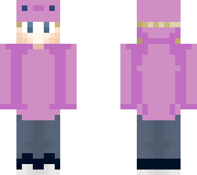 cute blonde axolotl hoodie and hat boy(pink)