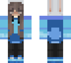 girl with a blue hoodie