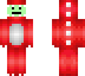 green derp with red dino suit