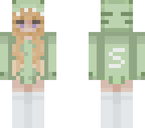 green sharky girl with blonde hair