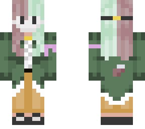 my mc skin (qidbit) but w/ cancer awareness ribbon
