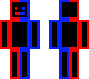 red blue guy with headphones