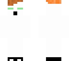 white ender man with hair and shoes