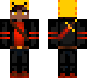 yellow axie hat and black jacket