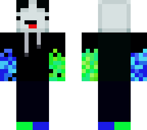 blue and green fire panda
