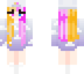 cloud hoodie with pink and blond hair