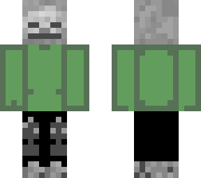 esqueleto con chaqueta verde
