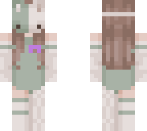 green bunny girl with purple ribbon (techno support)