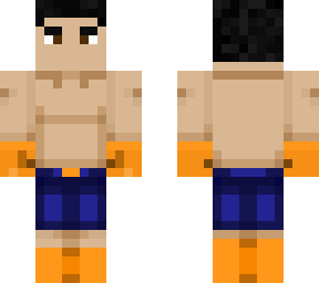 orange and blue boxer