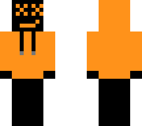 orange ghost in hoodie