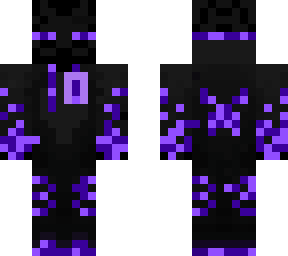 purple enderman w/ hoodie and cancer awareness ribbon