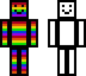 rainbow to white happy outline.