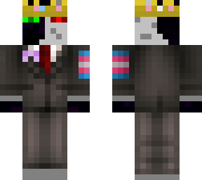 ranboo with trans flag and purple ribbon