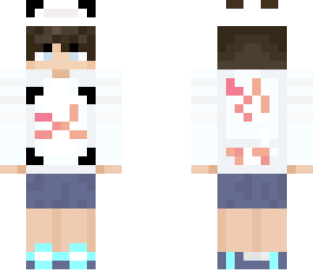 skin its cool and eyes are super light blue with panda hat