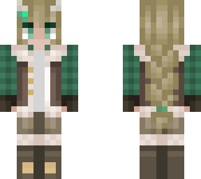 banished skin // blonde + green eyes and horns
