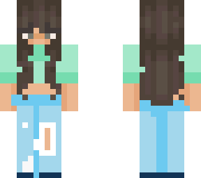 green crop top with ripped jeans