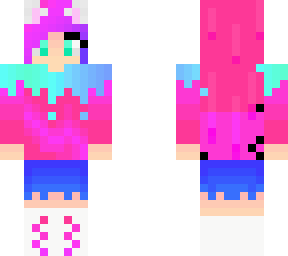 pink cat and cyan topping girl