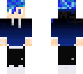 pvp blue haired boi with tide waves on hoodie