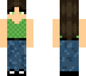 vest girl with green eyes