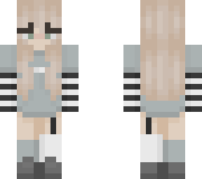 blonde, black and white striped t-shirt