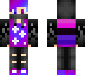 galaxy theme character with flag on back