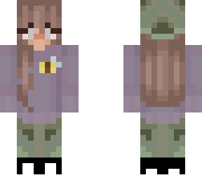 girl, dark purple and green
