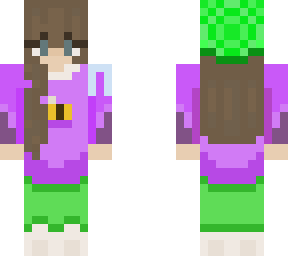girl, simple, green and purple,  with a technosupport ribbon