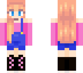 girl with pink top and dungarees
