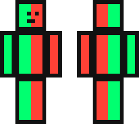 half red half green