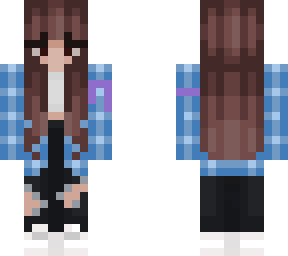 purple ribbon on blue flannel