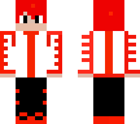 red and white cool man skin